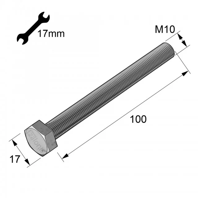 ΕΞΑΓΩΝΗ ΧΑΛΥΒΔΙΝΗ ΒΙΔΑ M10x100